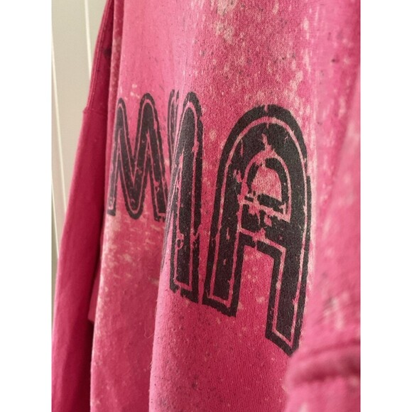 MAMA Women’s Plus Sweatshirt 3XL Graphic Pullover Bleach Crewneck Pink - Picture 3 of 6